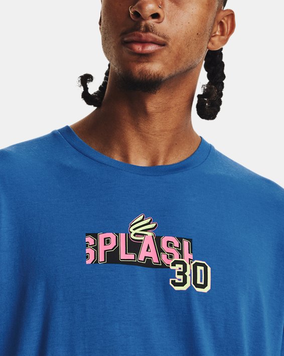 เสื้อแขนสั้น Curry Splash Party สำหรับผู้ชาย in Blue image number 4